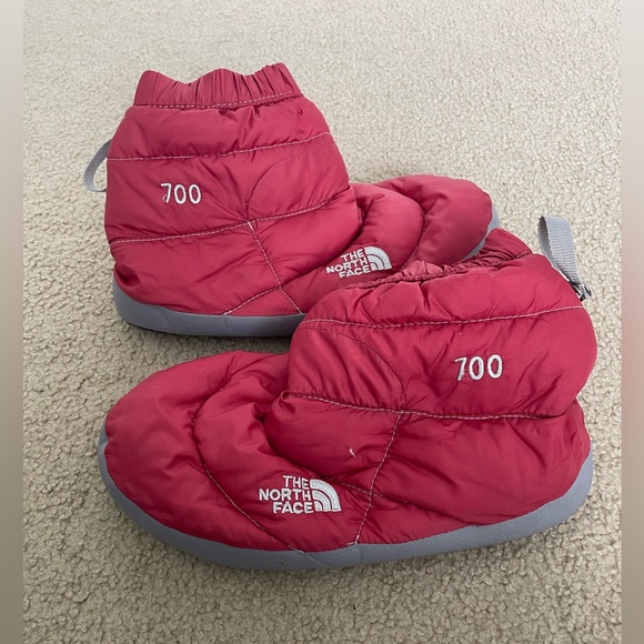 The North Face Red Goose Down Slippers - Picture 1 of 7